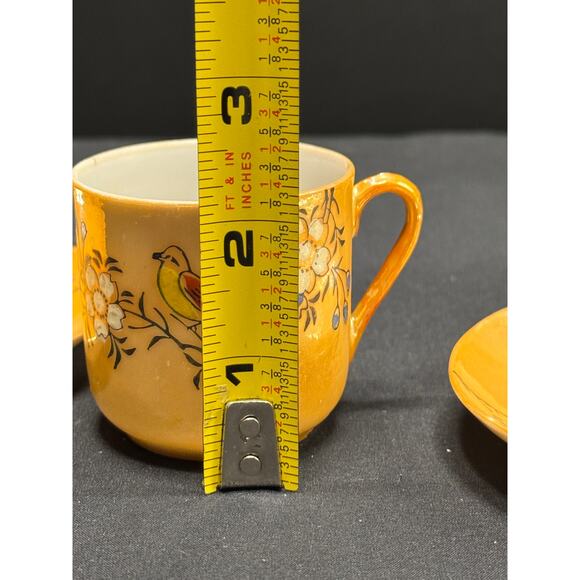 Set of 4 Vintage Hand-Painted Lusterware Demitasse Teacups & Saucers – Japan - Picture 13 of 13